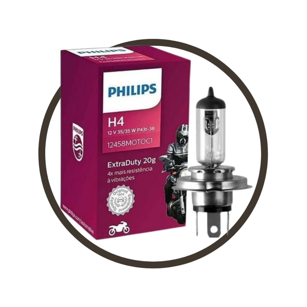 Lâmpada De Farol H4 Philips Caixa Roxa 35/35w - Cg 125 150 160 - Ybr