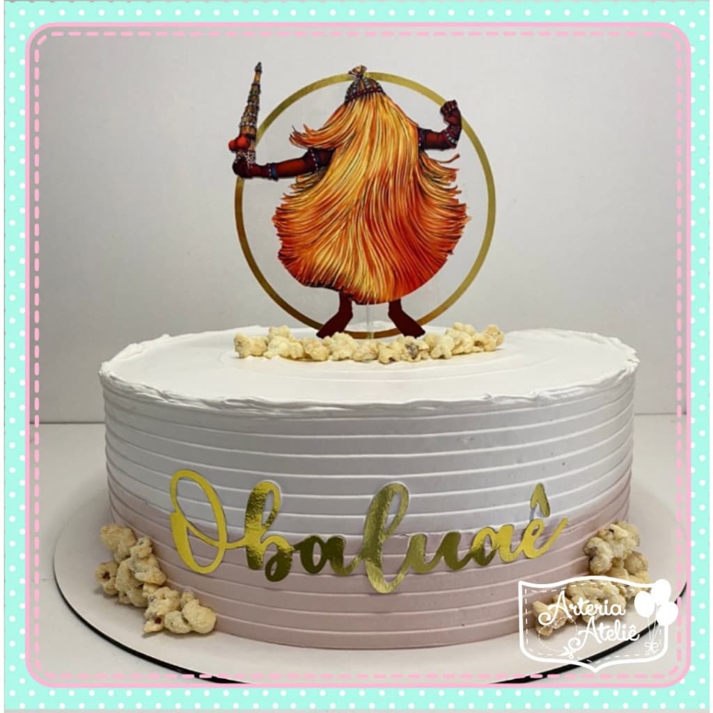 Topper Topo de bolo personalizado festa umbanda candomblé orixa Obaluaê obaluaue obaluaie atoto Omulu