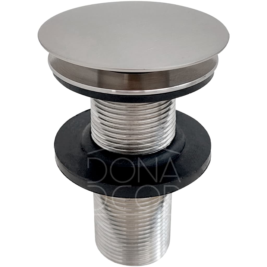 Valvula Cuba Banheiro 7/8 Ralo Click Inox Fosco Escovado 3cm Valvula Escoamento Pia Lavatório 30mm