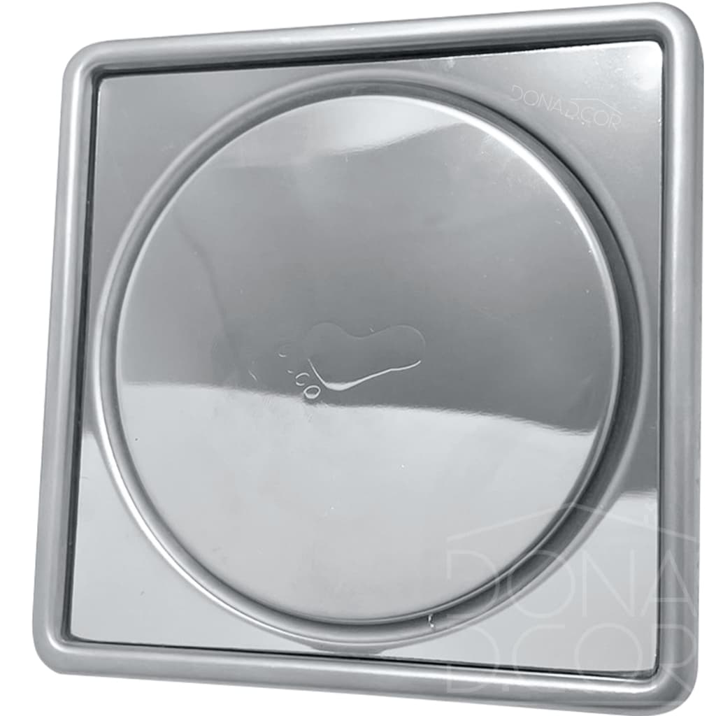 Ralo Click E Porta Grelha 10cm Inox Kit Banheiro Caixilho Quadrado Suporte Ralo Inteligente Antiodor
