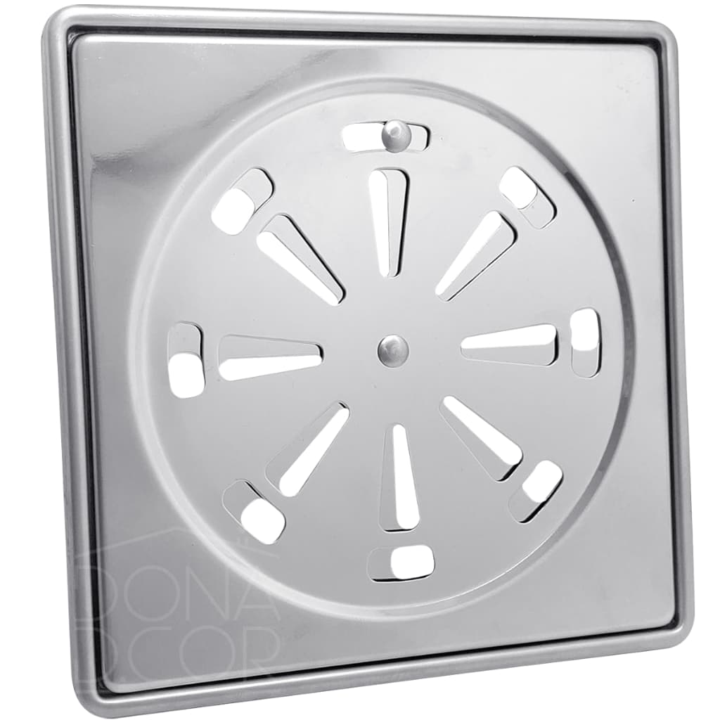 Ralo Quadrado Inox E Porta Grelha 15x15 Kit Banheiro Ralo Tampa Abre e Fecha Rotativo Com Fecho