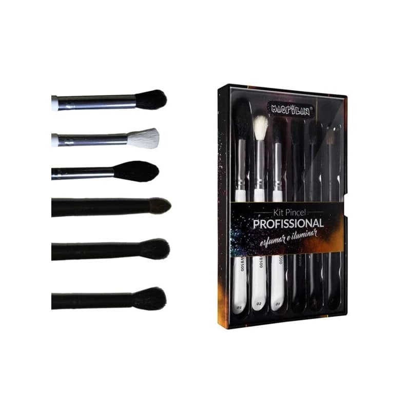 Kit Pincel Profissional Esfumar e Iluminar Macrilan Wb500