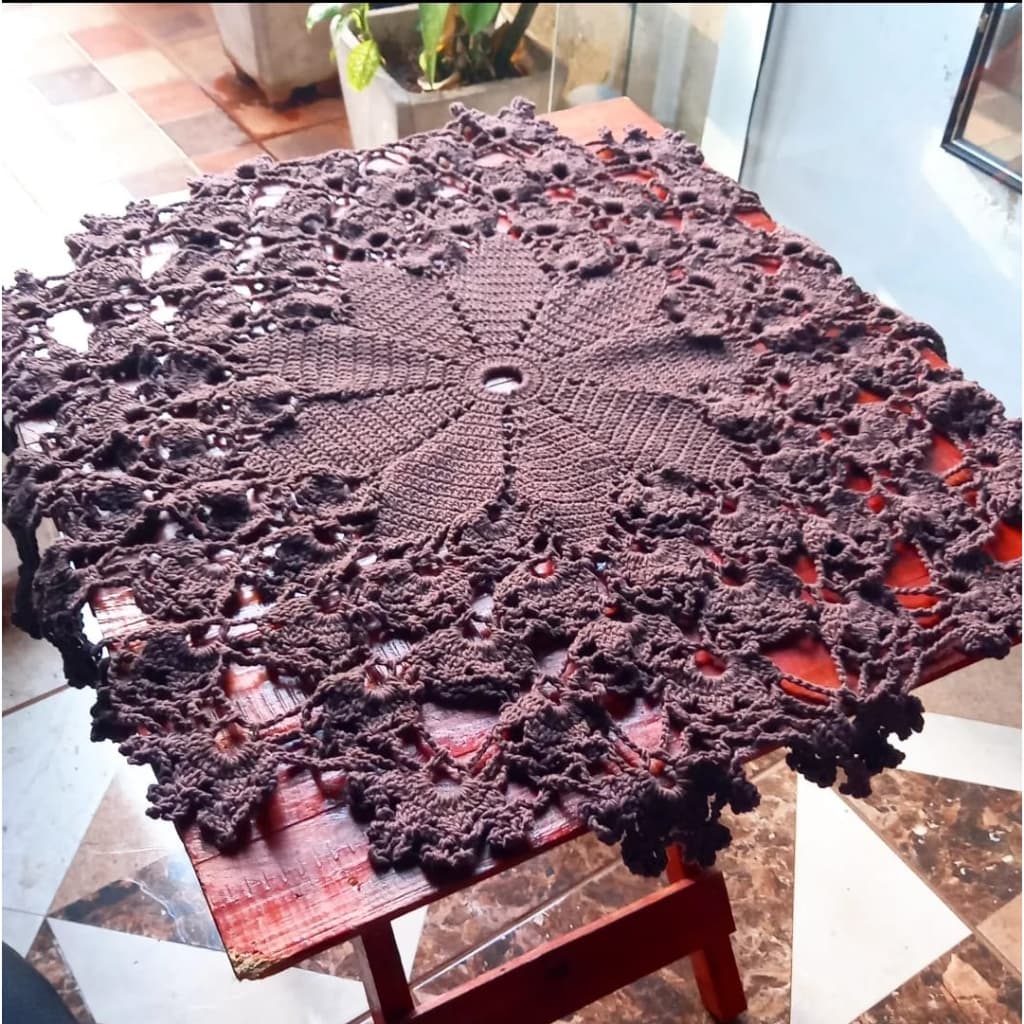 Toalha de Mesa em Crochê Moda Casa Decoração Sala Cozinha Presentes Tapete Crochet Croche Artesanal