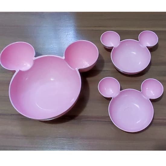 Kit 3 Petisqueiras Ratinho Orelhinha Plastico