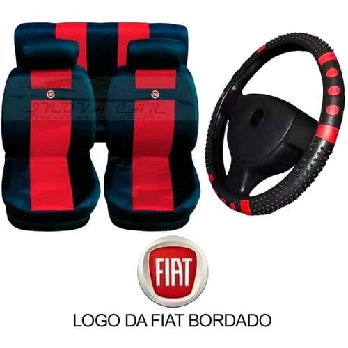 kit capa banco carro assento couro + volante Fiat  UNO NOVO uno antigo