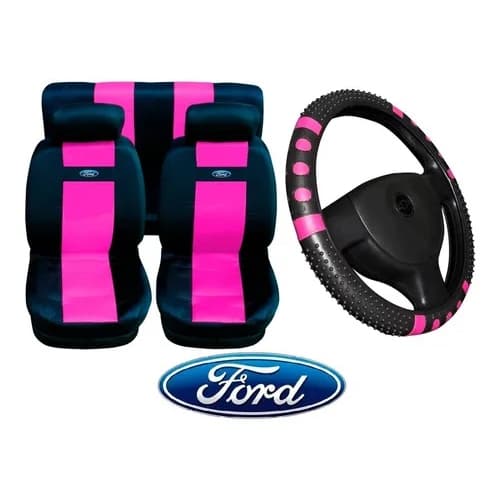 kit capa banco carro assento couro + volante Ford FIESTA