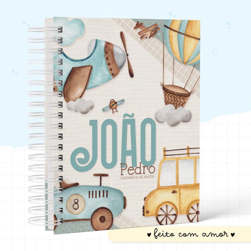 Caderneta De Vacina Vacinação Saúde Da Criança Atualizada SUS Personalizada Menino com Nome e Tema