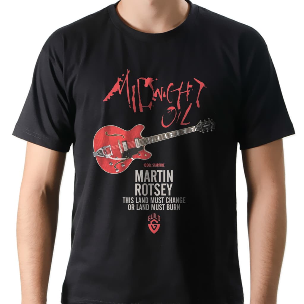 Camiseta Banda Rock Midnight Oil Guitarra Martin Rotsey