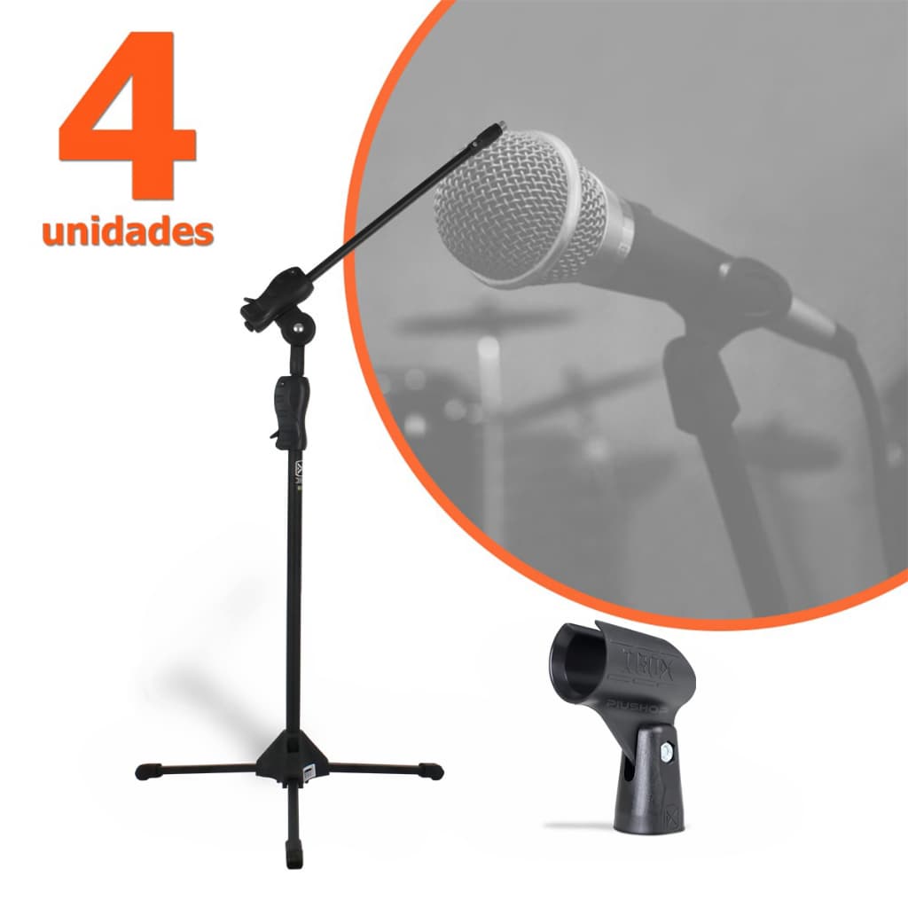 Kit 4 Pedestal Para Microfone Girafa Ibox Mais Cachimbos