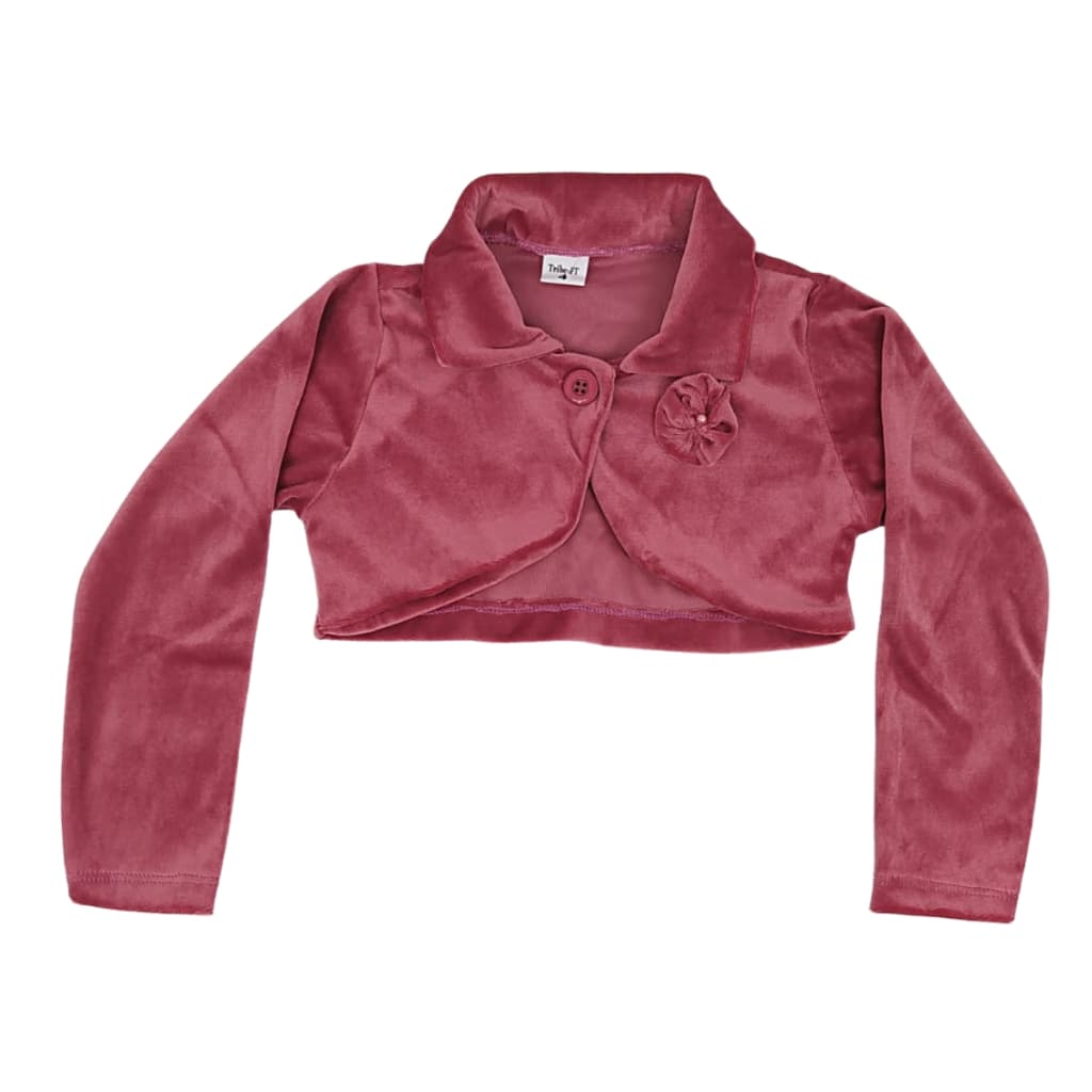 Bolero Infantil Casaco Menina Plush Pink Vermelho Festa