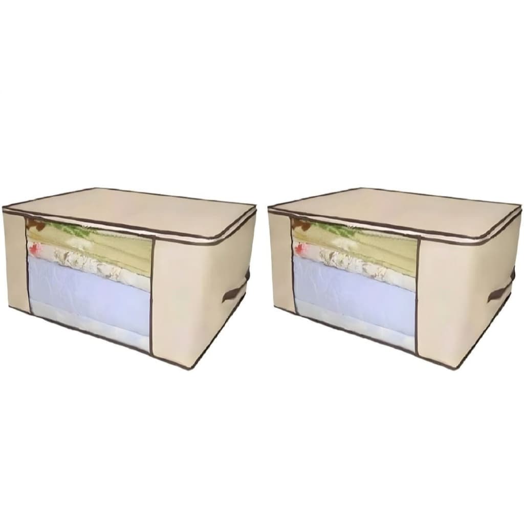 Kit 2 Organizadores Multiuso com Zíper Marfim 60x45x30cm - Envio Imediato!