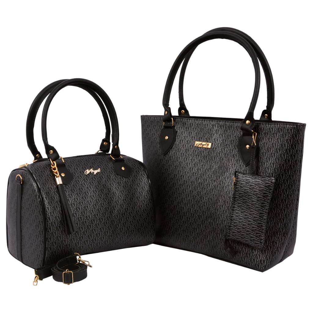 Kit bolsa baú + bolsa grande feminina e bolsinho porta moeda
