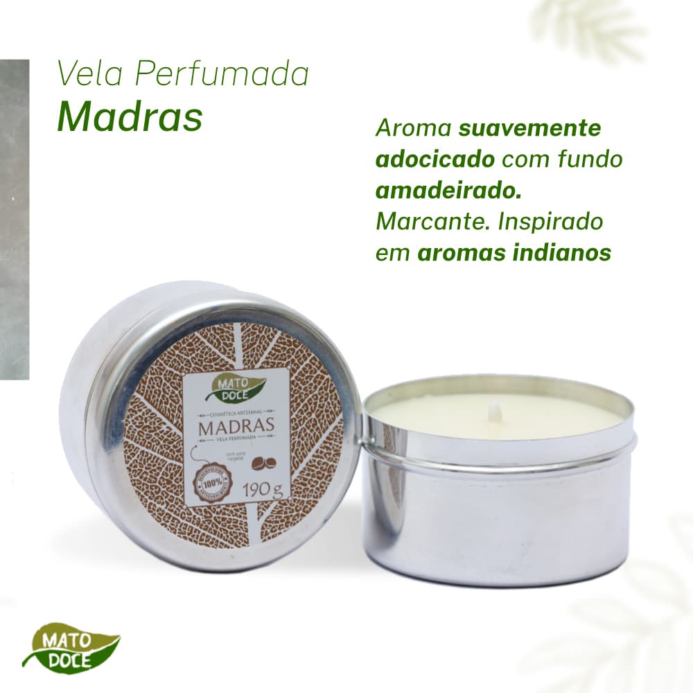 Vela Aromática Perfumada Ambiente 190g Artesanal Mato Doce