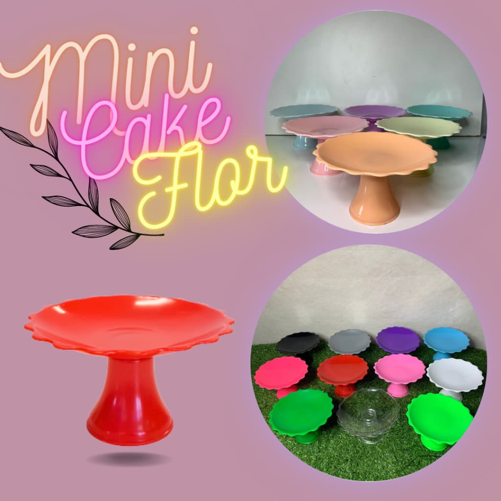 KIT SUPORTE DE CUPCAKE: 50 Mini Cake Flor 11x6cm Decoração mesa festa suporte de docinhos