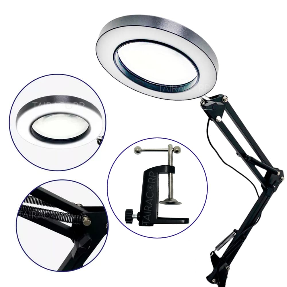 Ring Light Luminária Com Lupa De Aumento Led Bancada Usb