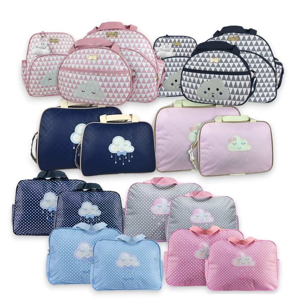 Kit Bolsa Maternidade Nuvem Bebê 02 Peças Menina Menino