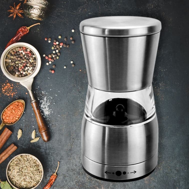 Moedor Manual Aço Inox E Acrílico Luxo Regulagem de Moagem Para Sal E Pimenta Tempero