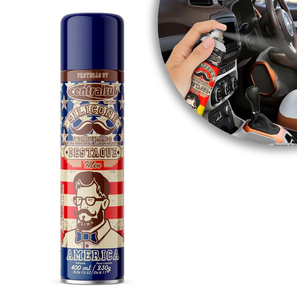 Silicone Brilho Seco Spray Hidratante de painel Limpa e protege contra raios UV Centralsul America