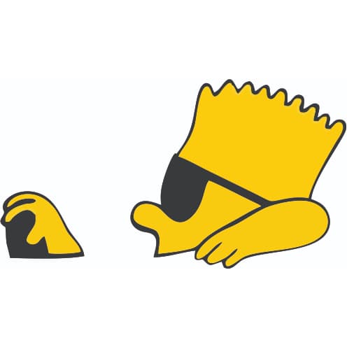 Adesivo Bart Simpson Dirigindo