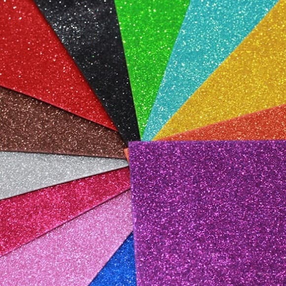 Folhas de EVA com Glitter de 1,5 mm otimo para decoração e artesanato
