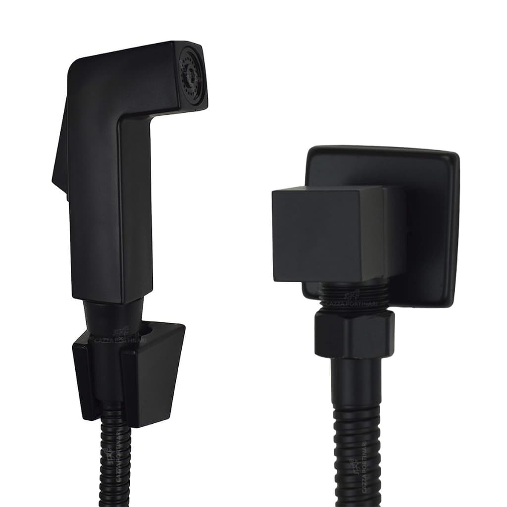 Ducha Higiênica Quadrada Super Luxo 1/4 de Volta Black Edition