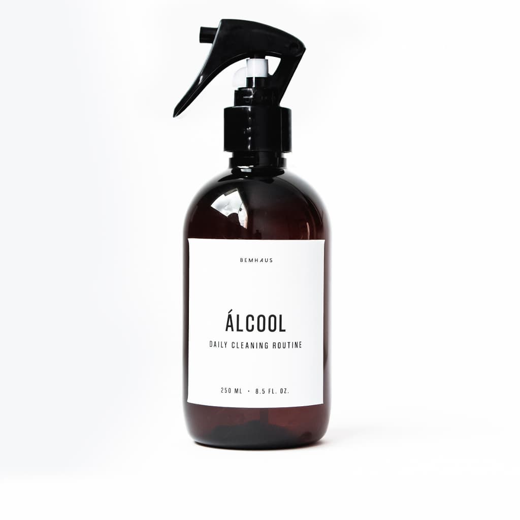 FRASCO AMBAR ALCOOL 250 ml DISPENSER ESTILO MINIMALISTA CLEAN