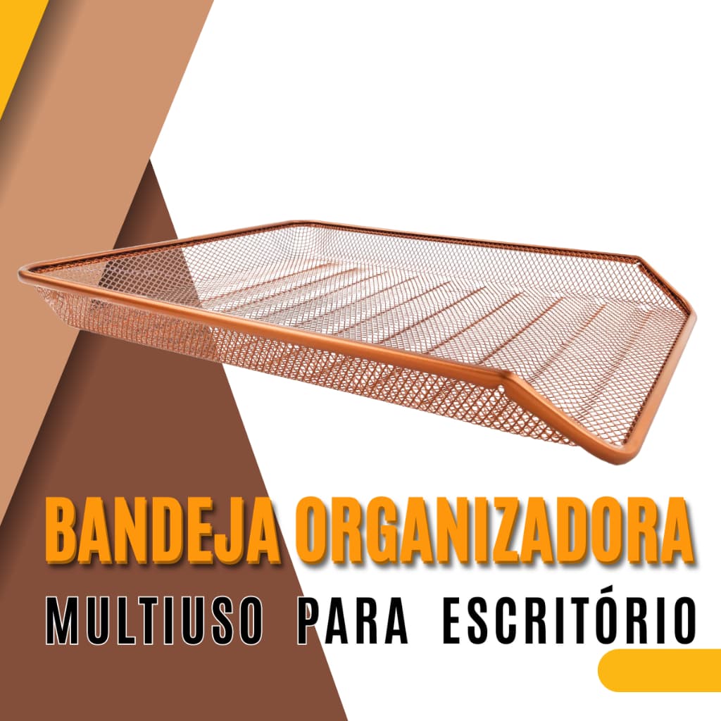 Bandeja Organizadora Multiuso De Mesa De Escritório Rose Gold