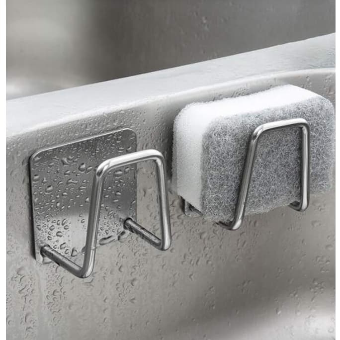KIT 1/2/3 Suporte Para Esponja De Pia Gancho Cozinha Aço Inox Bucha Banheiro Multifuncional Organizador Utensílio