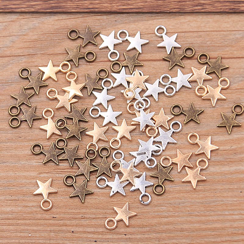Pingente Estrela Bijuteria 8 mm para Pulseira cordão colar brinco Peças para montagem de bijuterias ~