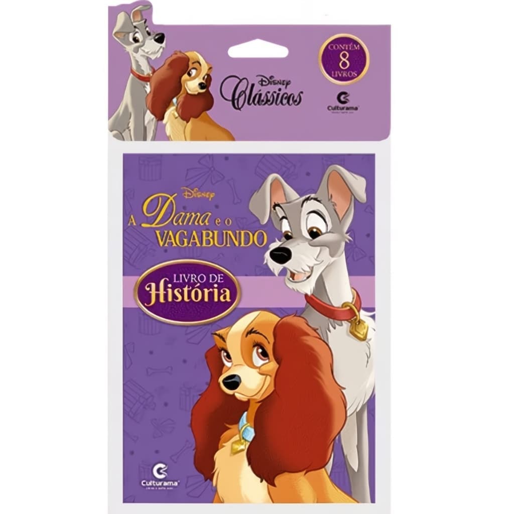 Kit 8 Livros Infantis Para Crianças Solapa Disney Clássicos-Culturama/A Dama e o Vagabundo/101 Dálmatas/Dumbo/Pinóquio