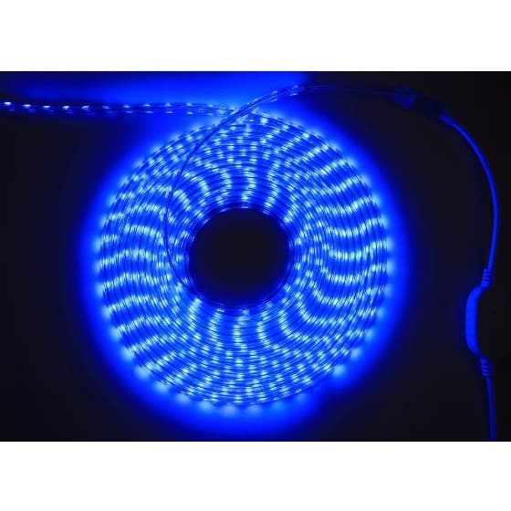 1 à 10 Metros Mangueira Fita Led 5050 Azul 110v ou 220v + Conector/Rabicho Linha Premium