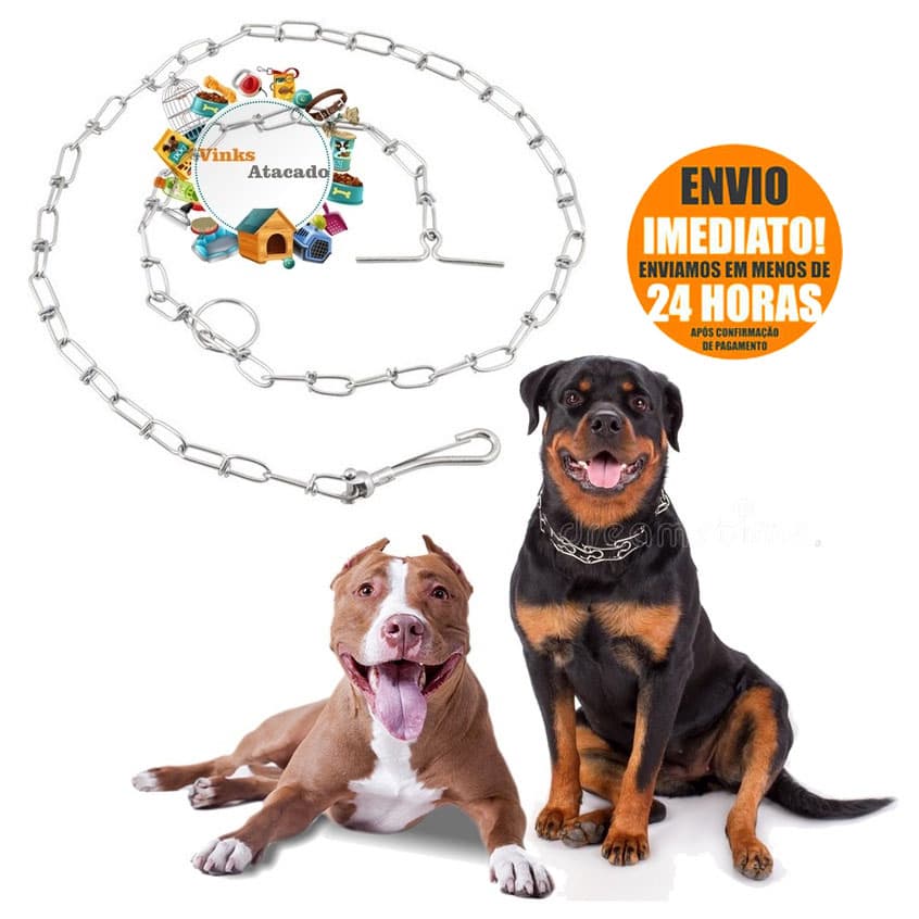 Corrente Grossa Forte Para Cachorro Porte Grande N°3/0 SUPER FORTE RESISTENTE 4,30mm X 1,5 M Rottwailer Pittbull Boxer