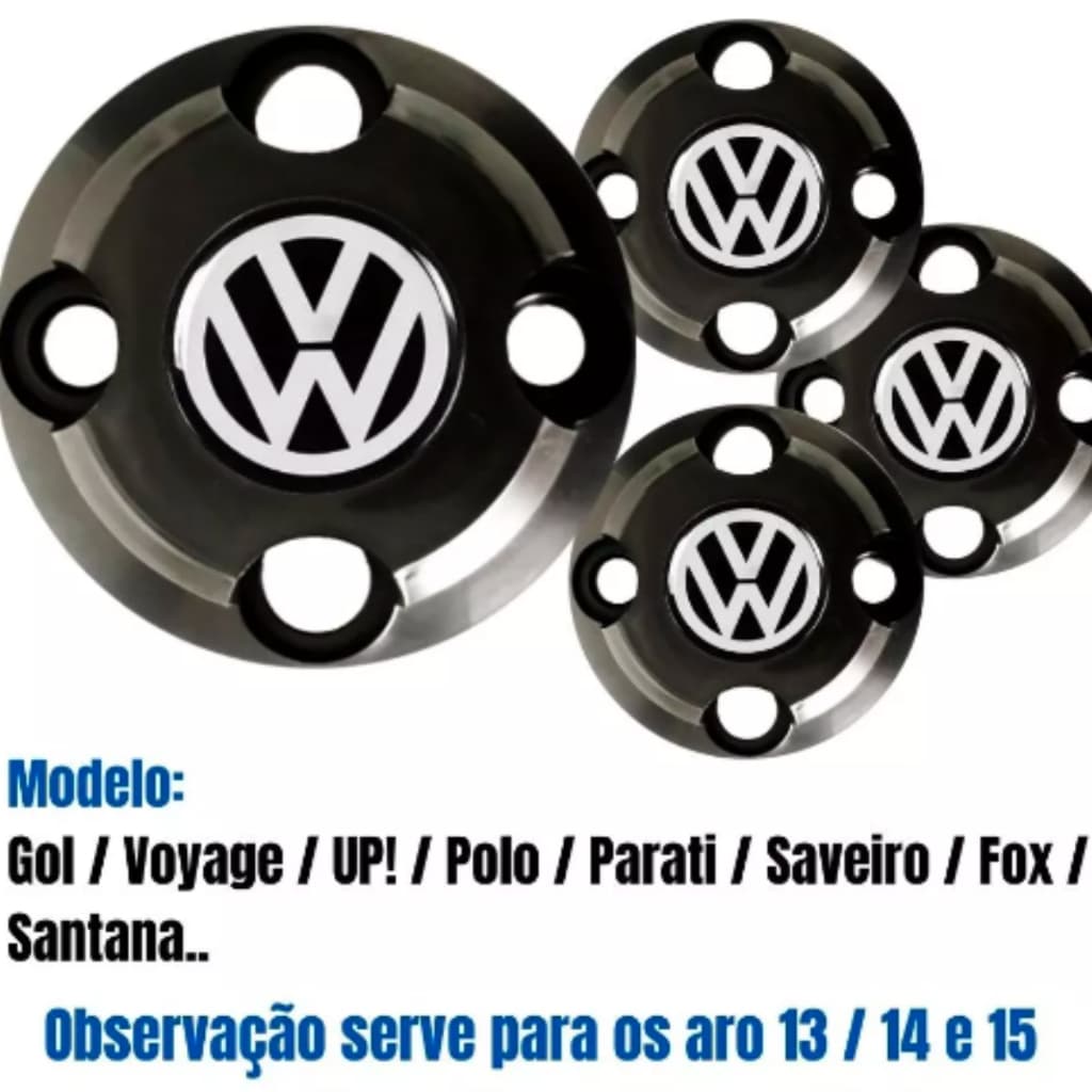 Jogo de Calotinha VW Aro 13  14 15  GOL G1 G2 G3 G4 G5 G6 G7, SAVEIRO ,VOYAGE ,UP ,PARATI , PASSAT ,FOX ,POLO ,SANTANA ,