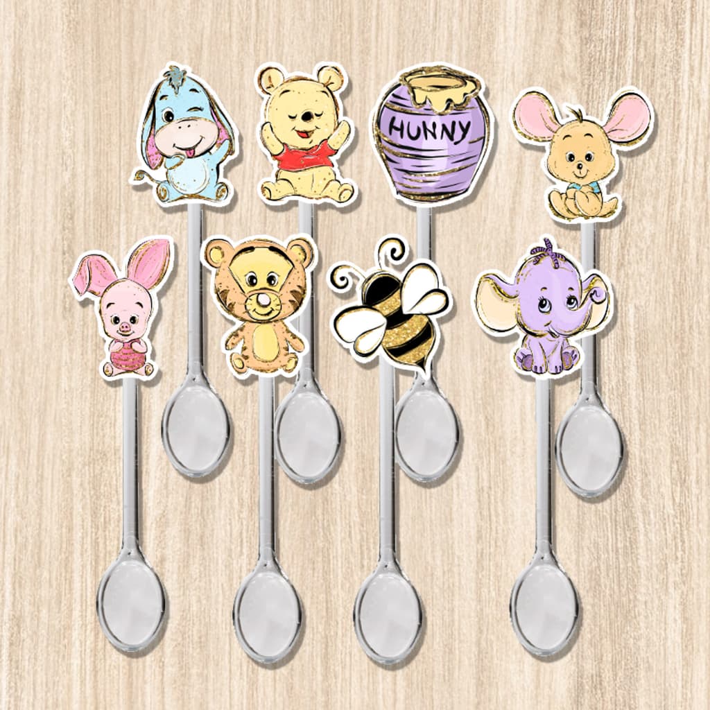 25 , 50 OU 100 MINI COLHERZINHA FESTA URSINHO POOH BABY CUTE