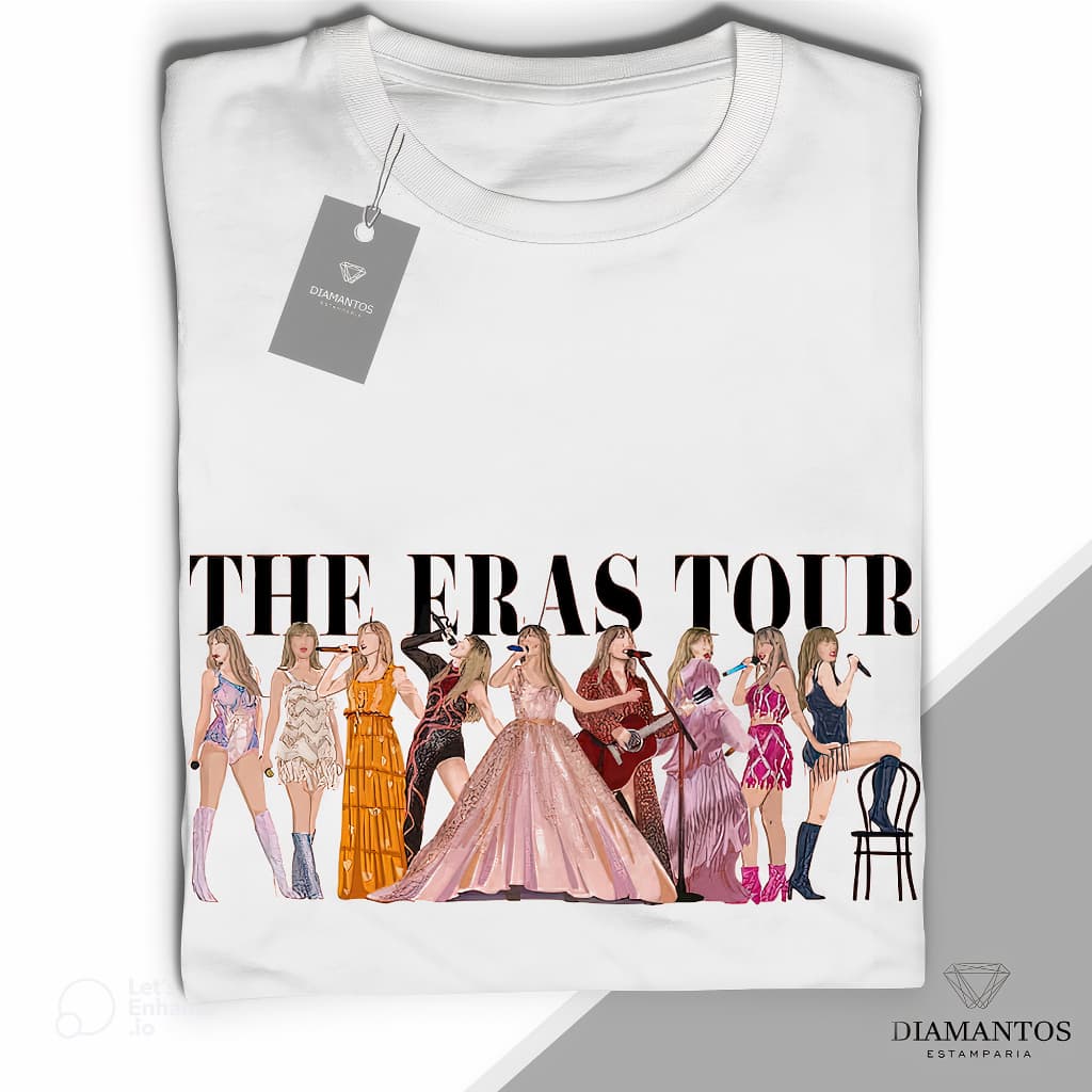 Camiseta Unissex Taylor Swift The Eras Tour baby look blusa Malha Elastano