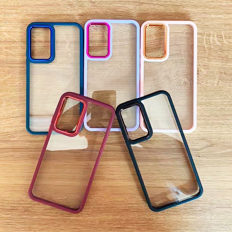 Capa Capinha Acrílico Com Borda colorida Galvanizada Para Samsung A14 A34 A54 Apronta entrega