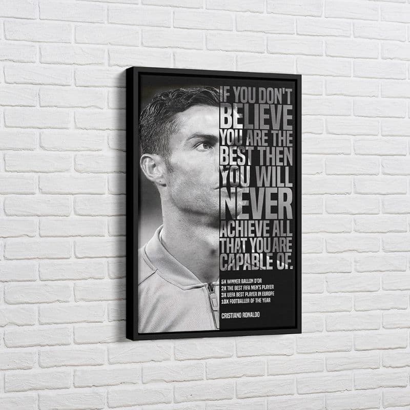 Quadro Decorativo Cristiano Ronaldo Frase Motivacional Quadro Cr7 Moderno Elegante Grande Para Sala