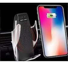 Carregador Veicular + Suporte Veicular Wireless Qi Sem Fio Movimento Automático