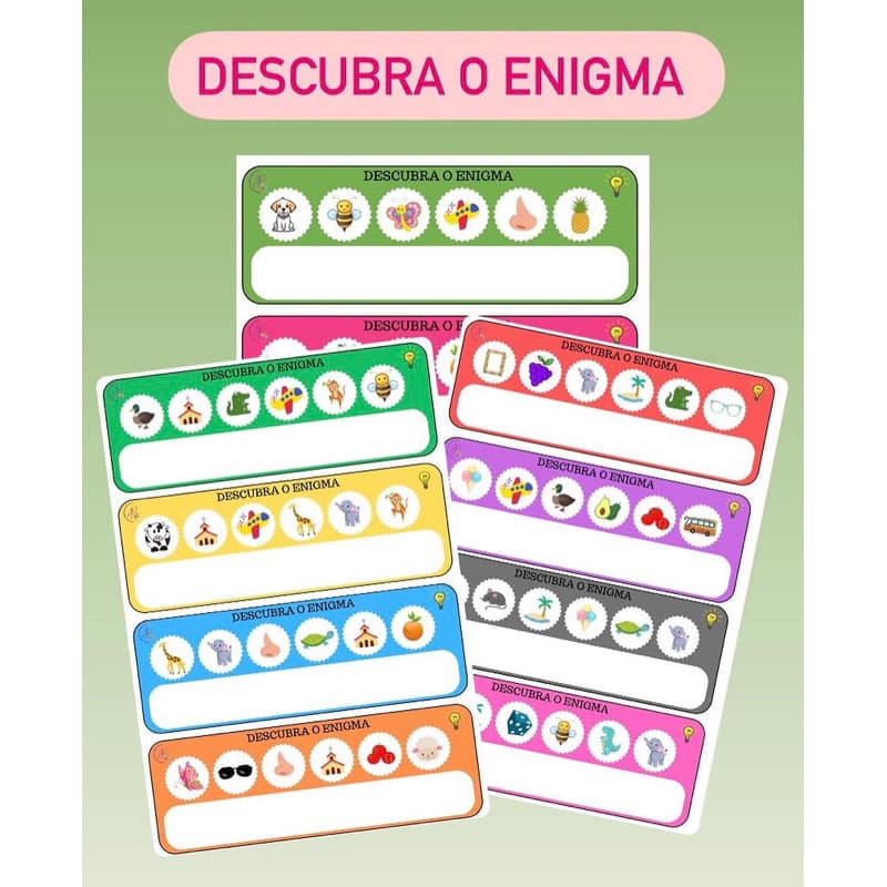 Jogo pedagógico-Descubra o enigma-TEA-pincel