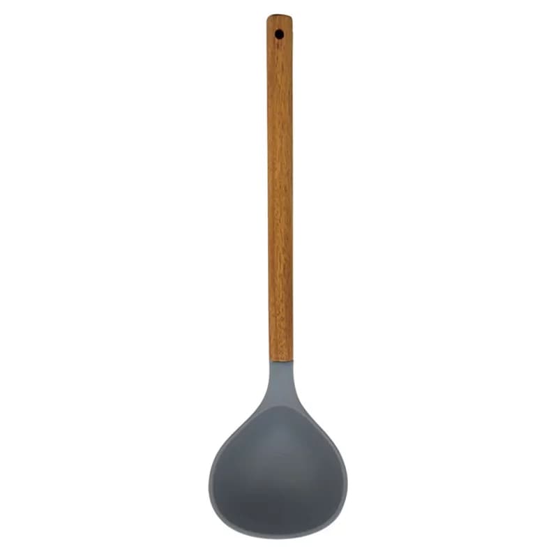 Concha Culinária Silicone Cabo De Madeira 31cm Utensílio