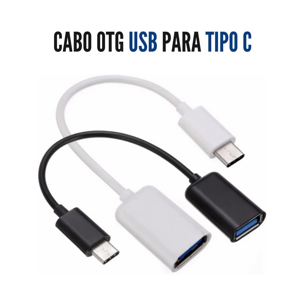 Cabo Adaptador OTG USB para Tipo C Mouse Teclado Pendrive 2.0