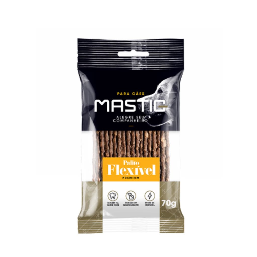 Palito Flexivel Bacon 70g Mastig petisco para cães