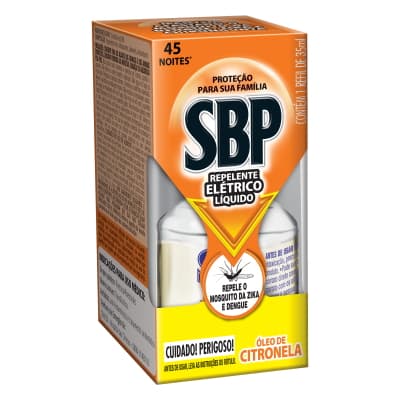 Repelente Elétrico Líquido SBP 45 Noites Refil Citronela 35ml