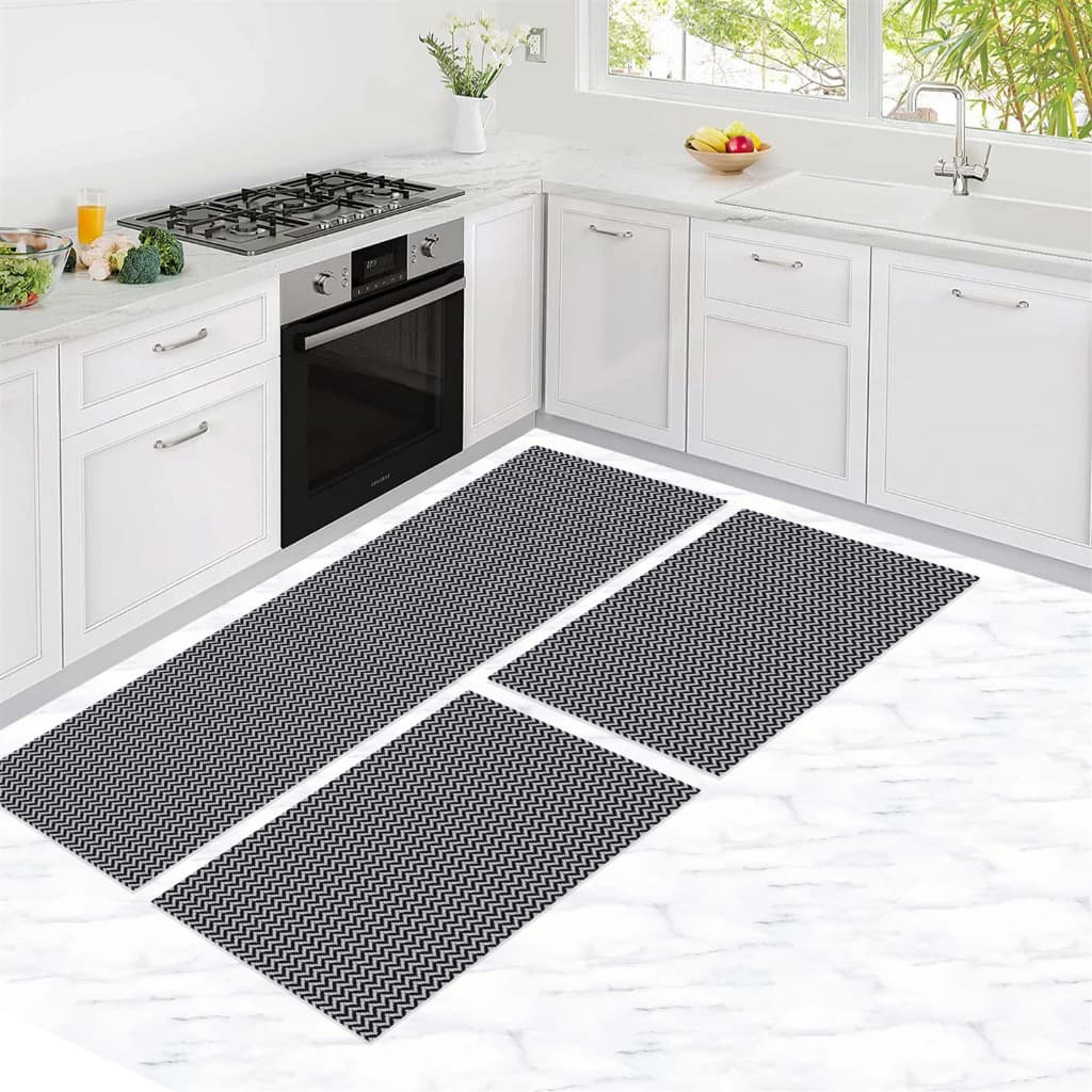 KIT 3 TAPETES COZINHA ZIG ZAG | Elegância e firmeza