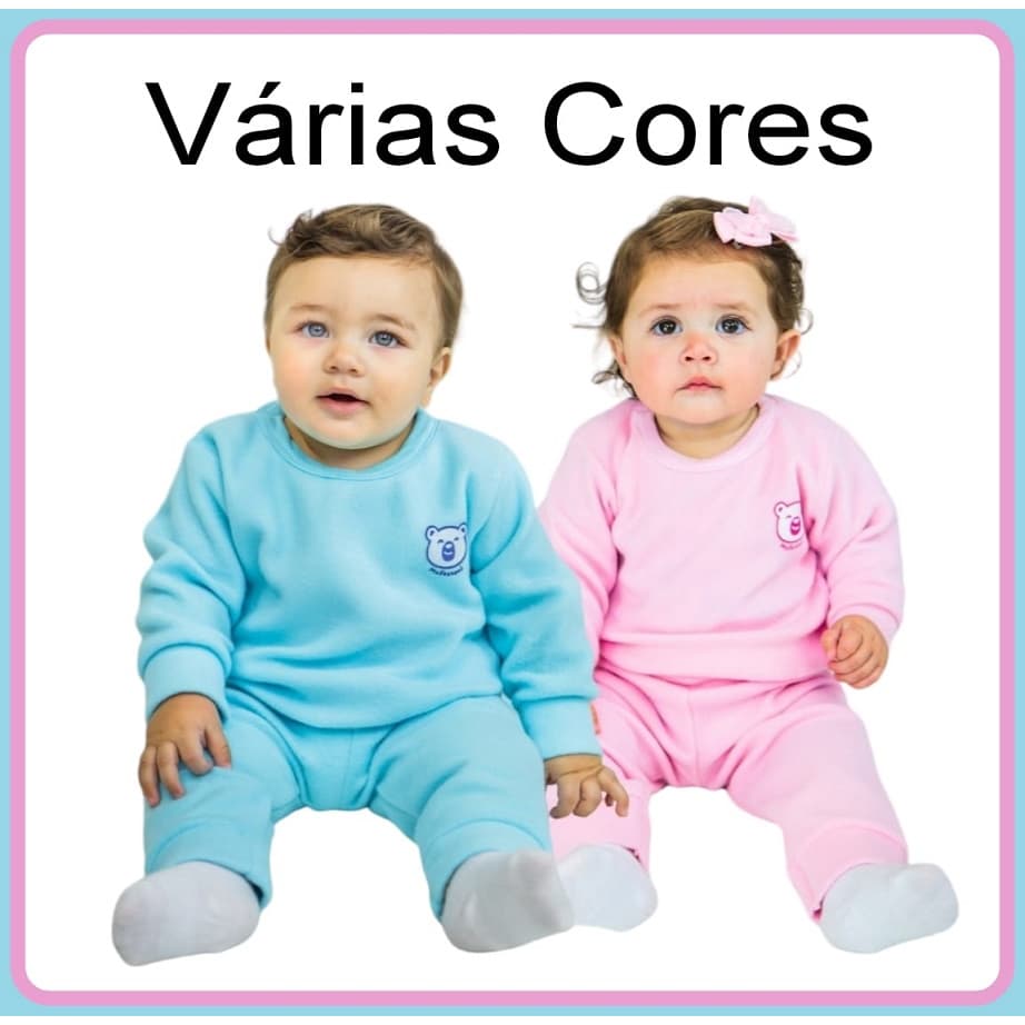 Conjunto Pijama Unisoft bebe infantil inverno menino e menina