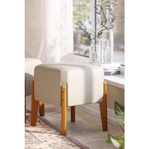 Puff Quadrado  Banquinho banqueta Decorativo Sala de Estar  Luxo - Iris