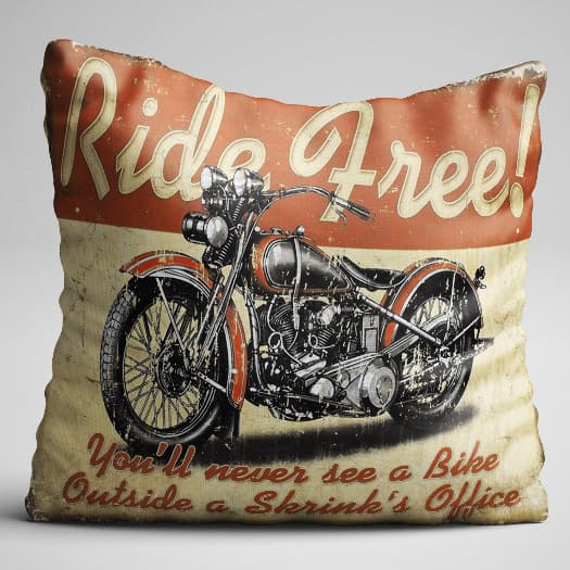 Capa de almofada moto vintage 40cmx40cm