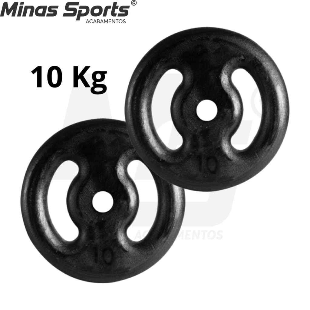 Par de Anilha Pintada 10 Kg /  Treino Musculação Peso Academia Exercício