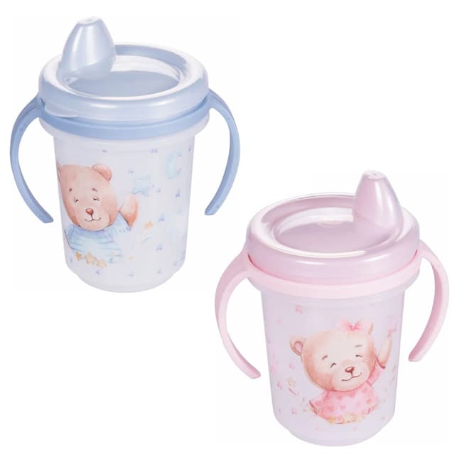 Copo Infantil Urso / Ursa 330ml Com Alça Removível Transição - Plasútil