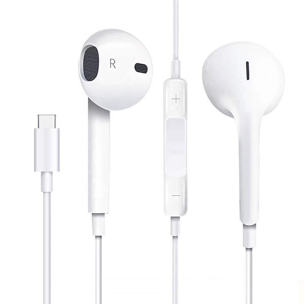 Fone De Ouvido Tipo C USB-C Som Alta Qualidade c/ Microfone e Botão de Chamadas